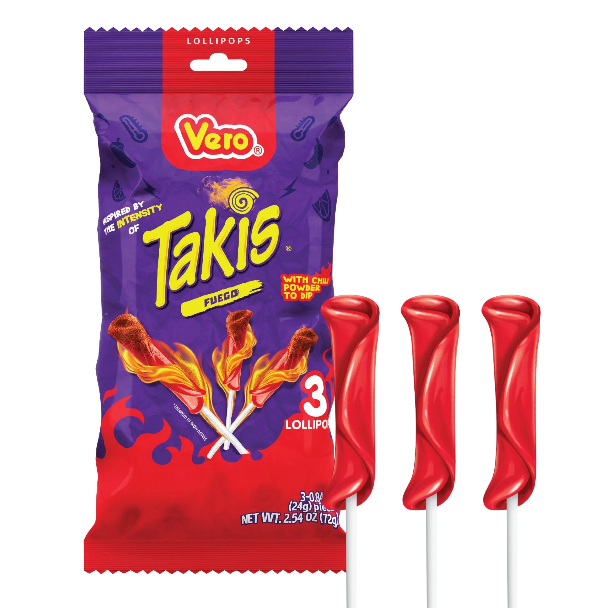 š¶ļø Takis Fuego Lollipop with chili powder (3-Pack) š„