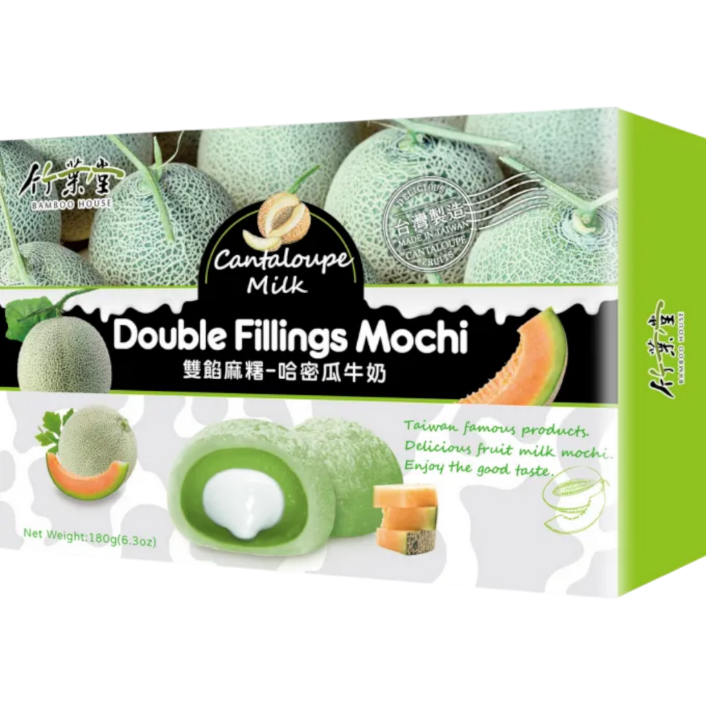 🍈 Mochi Magic: Bamboo House Double Filling Cantaloupe Milk Mochi (6.3 oz) 🥛