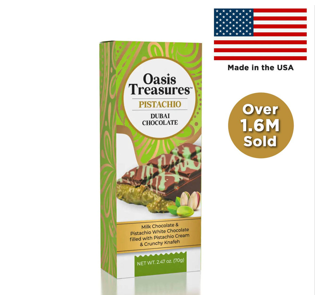 Dubai Chocolate Bar Pistachio by Oasis Treasures Made in USA
