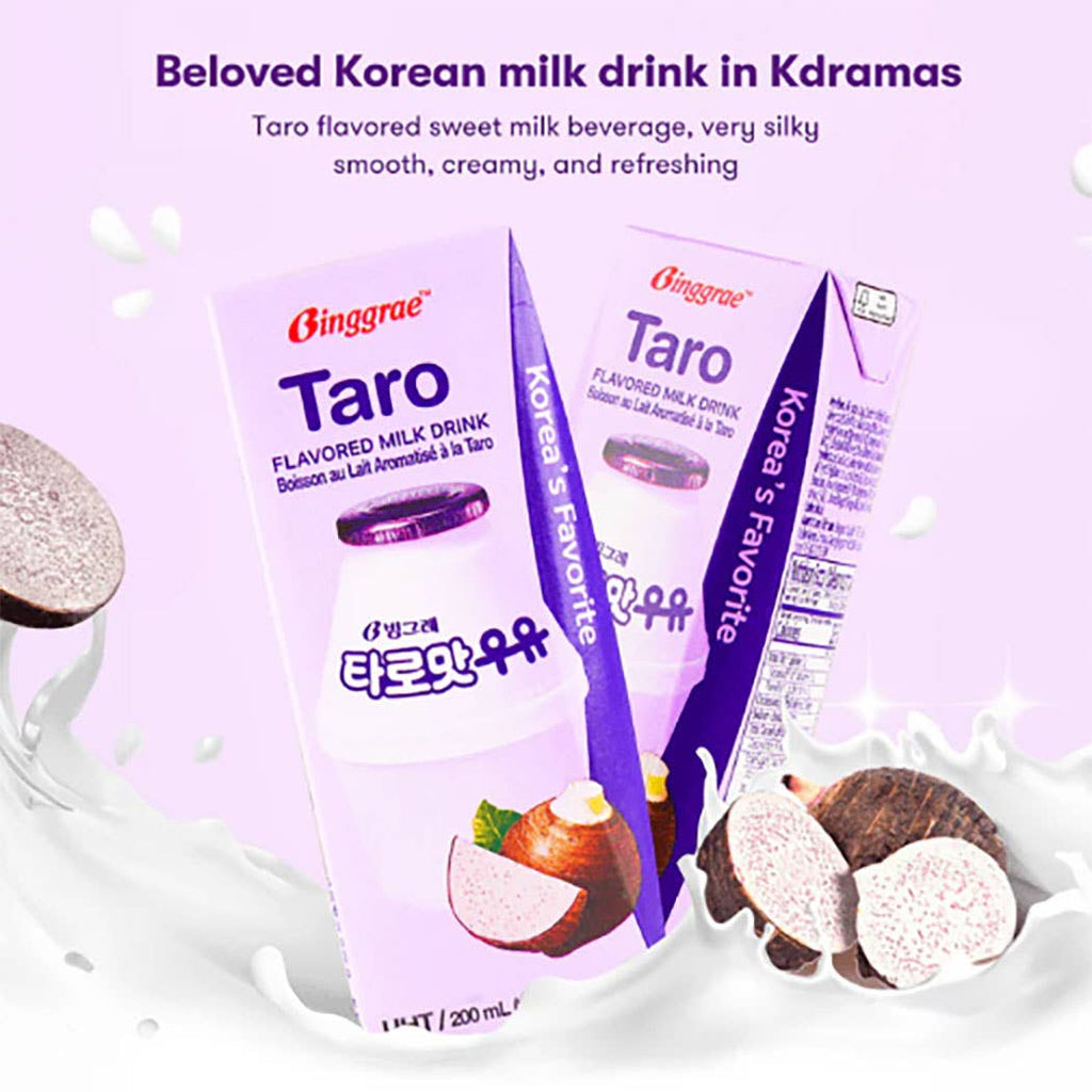 💜 Binggrae Taro Flavored Milk (6.8 oz Individual) 🇰🇷