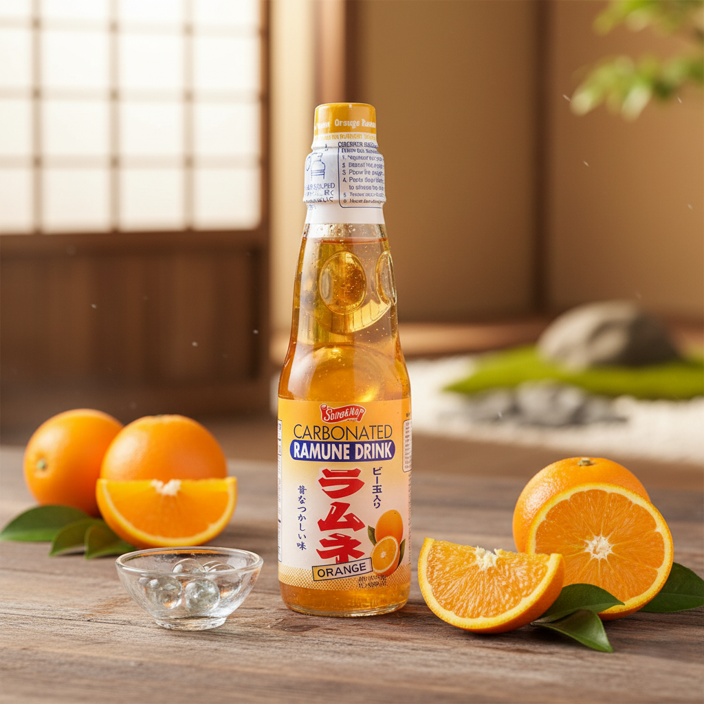 🍊 Ramune Soda - Orange (Glass Bottle) 💥6.76oz