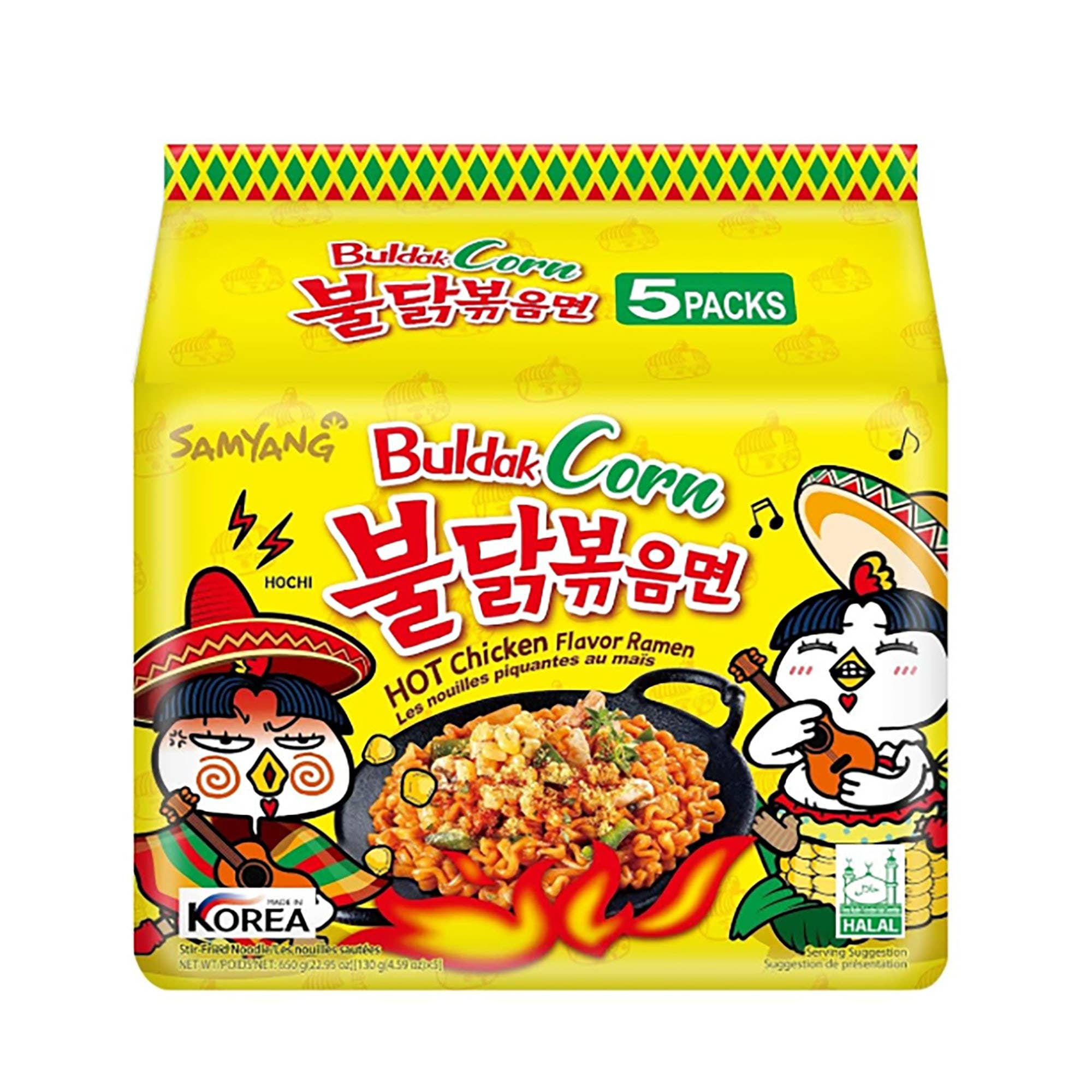Samyang Corn Buldak Chicken Flavor Ramen–140g (5x8,40Packs)