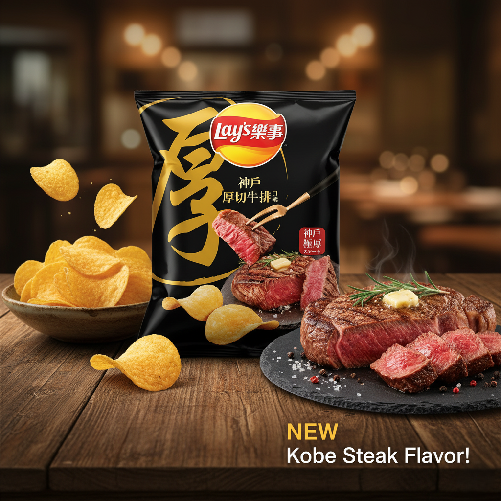 🥩 Lay's Thick-Cut Kobe Steak Chips (Taiwan/China) ✨