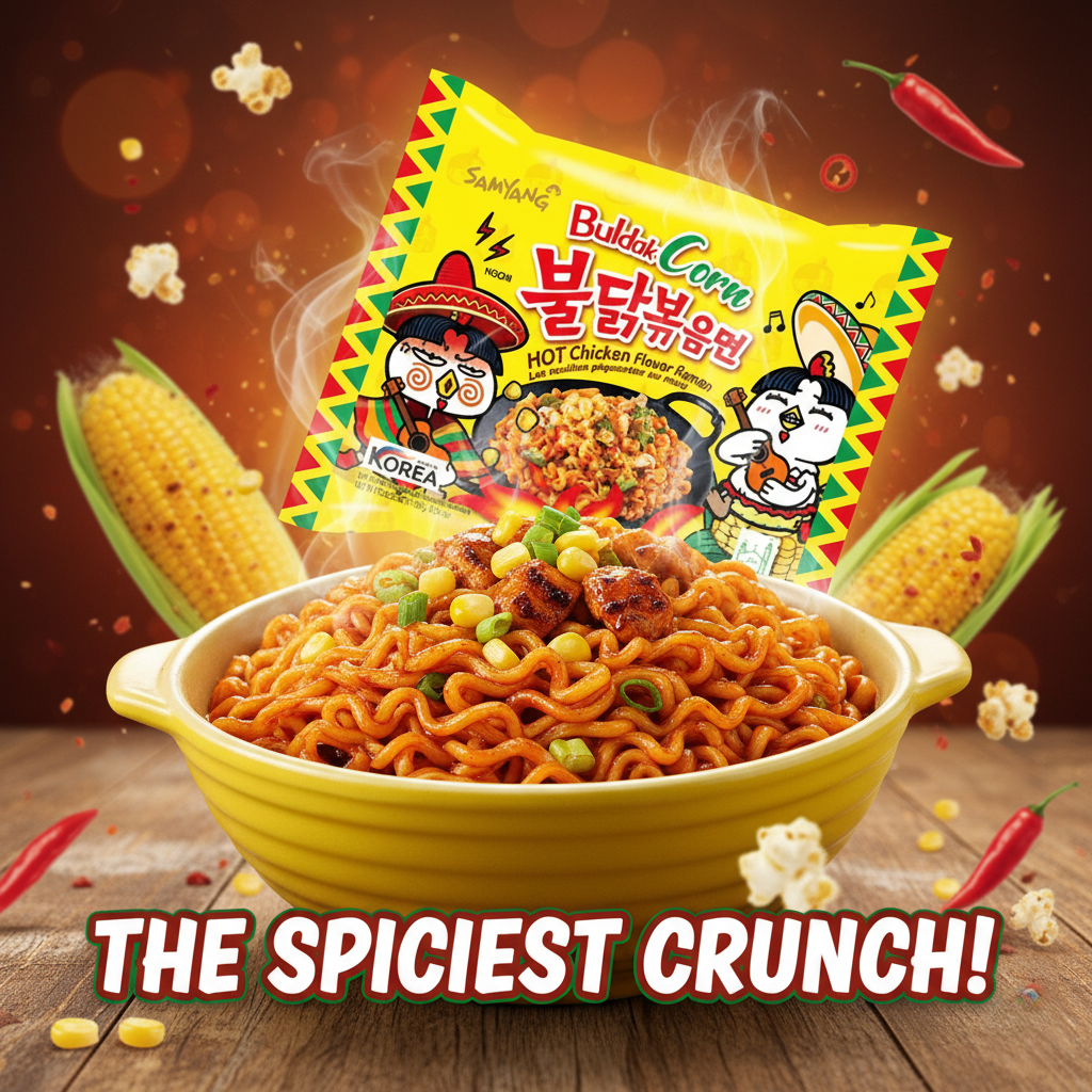 🌽 Samyang Corn Buldak Ramen (Spicy Chicken Flavor) 🔥