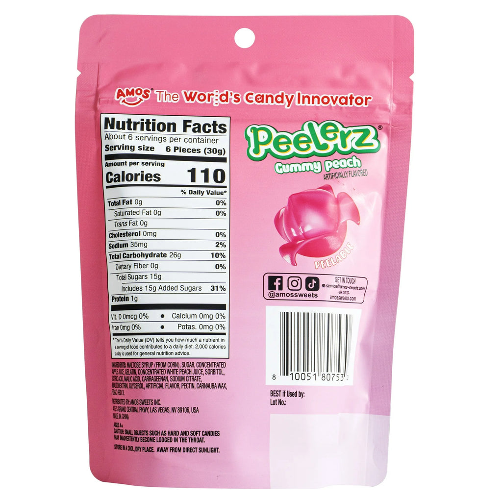 Amos Peelerz Peach 6 oz