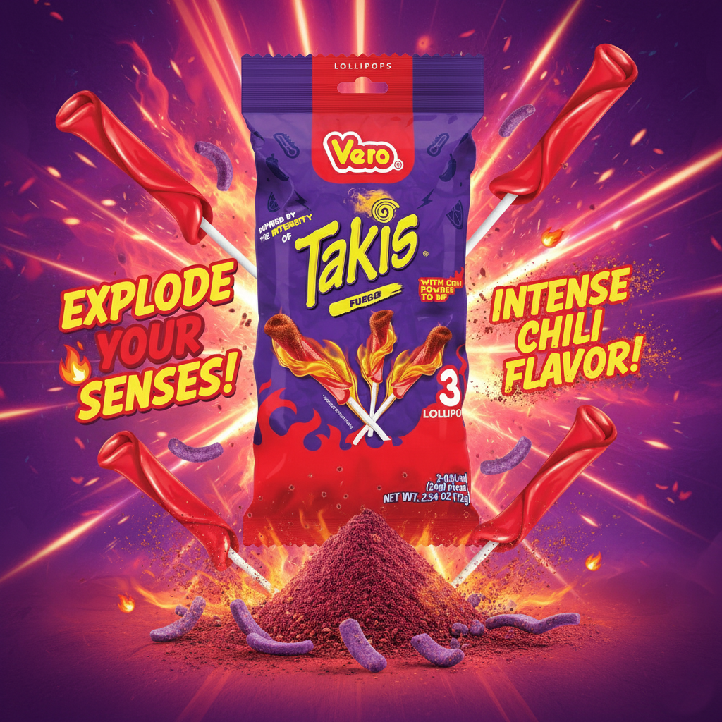 š¶ļø Takis Fuego Lollipop with chili powder (3-Pack) š„