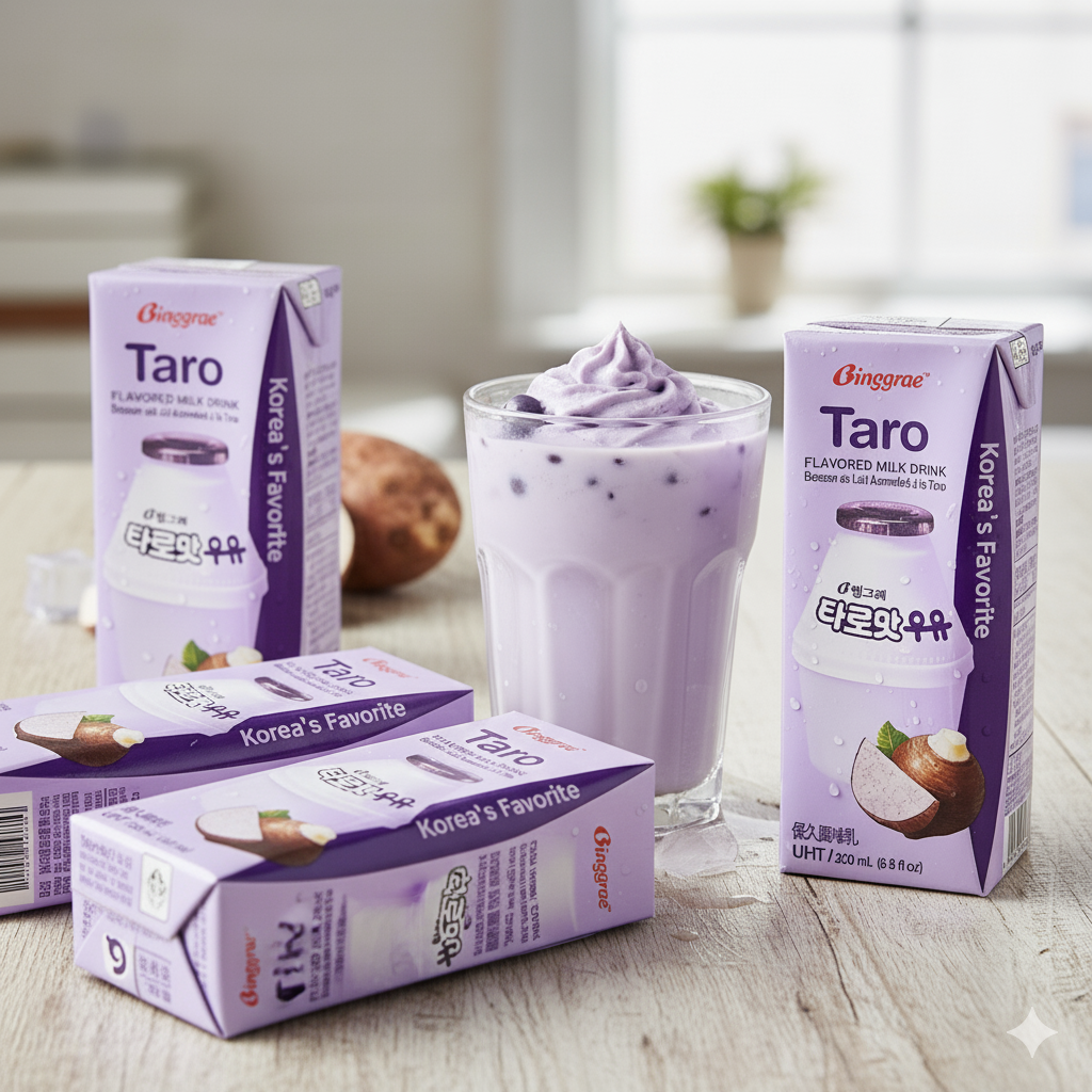 💜 Binggrae Taro Flavored Milk (6.8 oz Individual) 🇰🇷